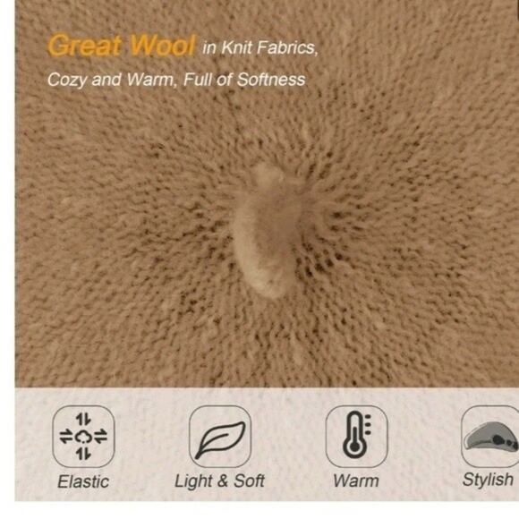 NEW Beret Women's Academia Beret Cottagecore Soft Wool Blend Artsy Camel Hat - Picture 6 of 7